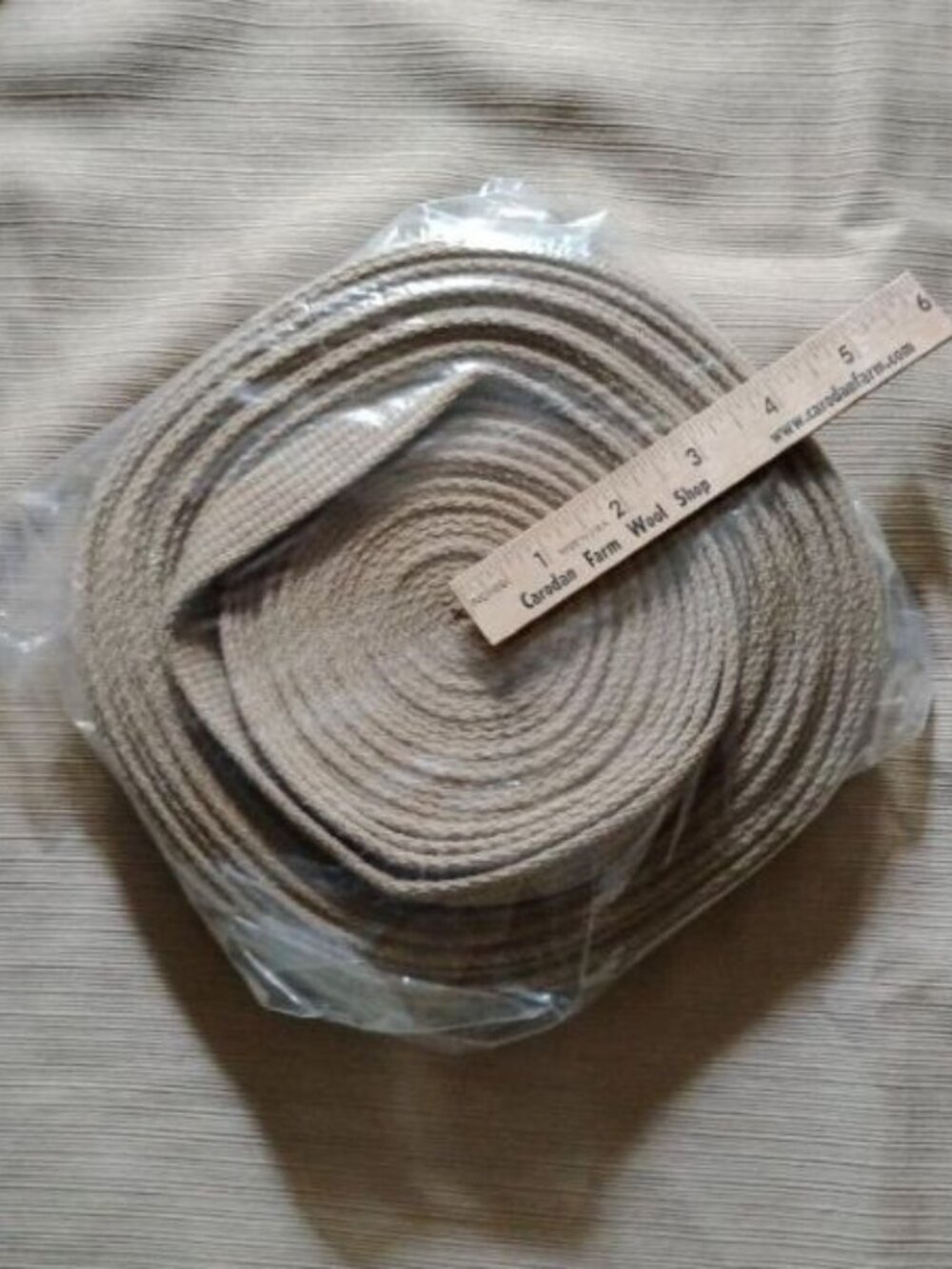 7/8" ~ cotton ribbed woven webbing / belting ~ tan